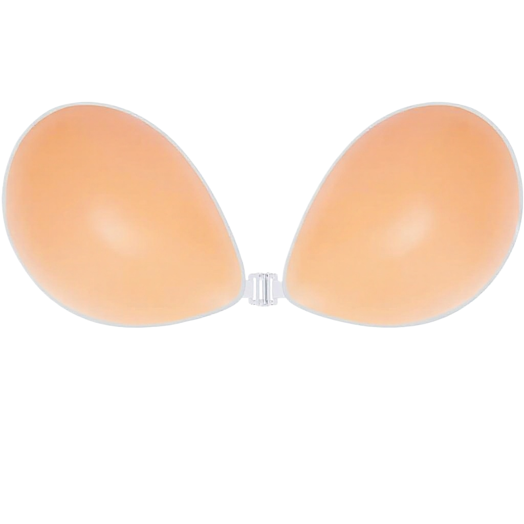 Strapless Bra Backless - プッシュアップワイヤーレスソリッドシリコンブラ、再利用可能な粘着式、バックレスストラップレス、イブニング/ウェディング用